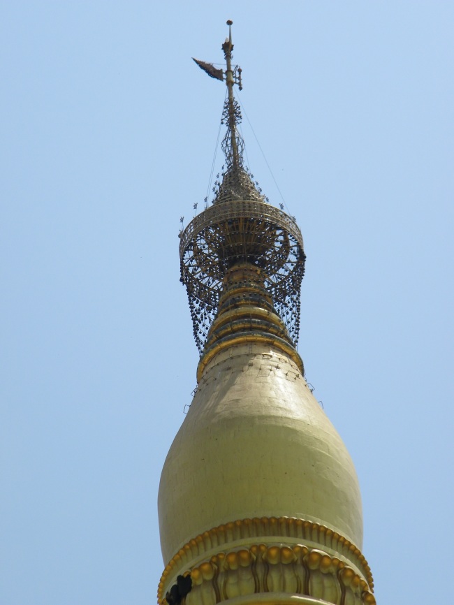 Tip of the main structure which is a copy of the Shwedagon Pagoda in Yangon, Myanmar
